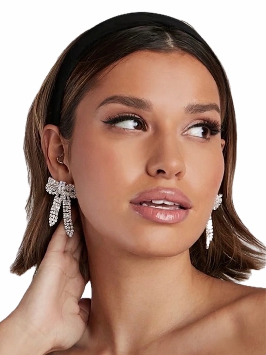 Christian Siriano Jewelry - Christian Siriano statement bow crystal behr drop earrings NWT